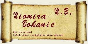 Miomira Bokanić vizit kartica